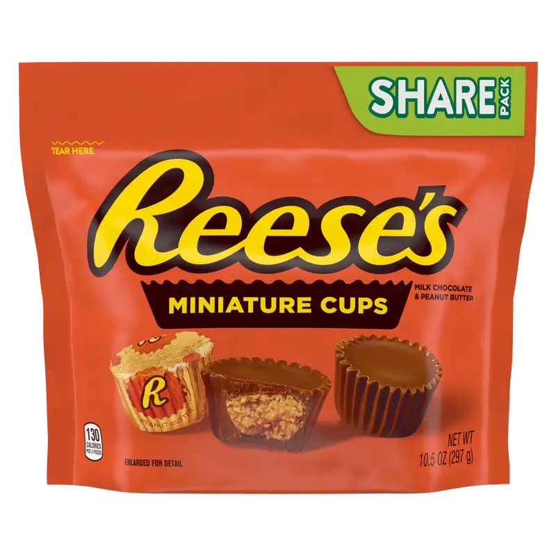 REESE'S Miniatures Milk Chocolate Peanut Butter Cups, Share Pack, 10.5oz